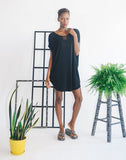 Windowpane Cowl Mini Dress