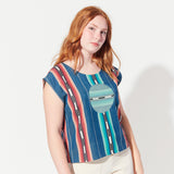 juniper cropped circle blouse azure view 2