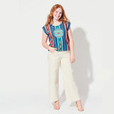 juniper cropped circle blouse azure view 5