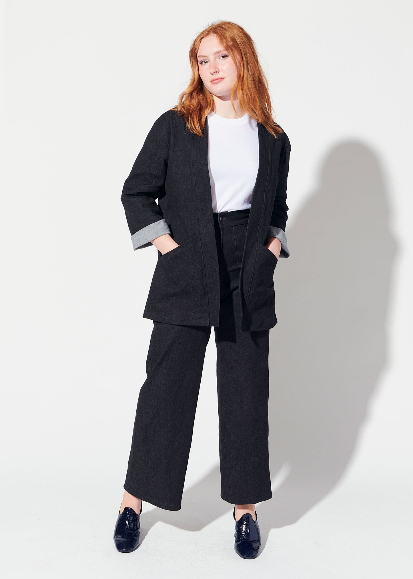 Bergie Jeans | High Waisted Black Denim Wide Leg Pants