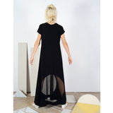 Porthole Maxi Dress | Black Dress with Mesh Circle