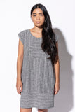 Railroad Circle Dress | Gray Stripe Hemp + Organic Cotton Shift