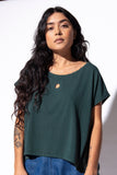 Hole Punch Tee | Bamboo + Cotton Forest Green Shirt