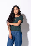 Hole Punch Tee | Bamboo + Cotton Forest Green Shirt