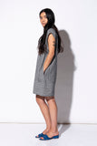 Railroad Circle Dress | Gray Stripe Hemp + Organic Cotton Shift