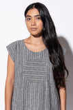 Railroad Circle Dress | Gray Stripe Hemp + Organic Cotton Shift