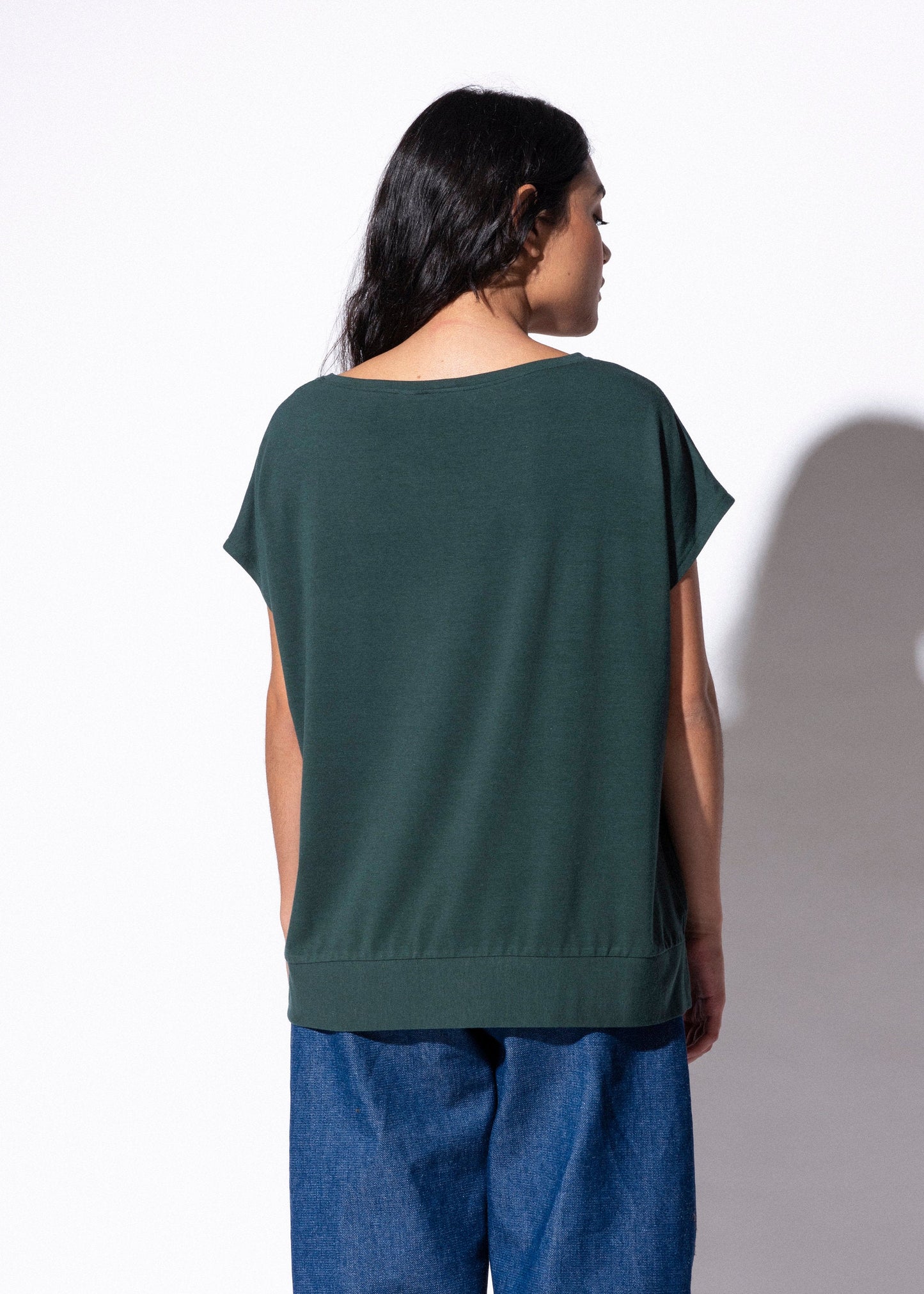 Hole Punch Tee | Bamboo + Cotton Forest Green Shirt