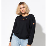 Botanic Cut Out Sweatshirt | Black Bamboo Terry