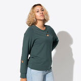 Botanic Cut Out Sweatshirt | Forest Green Bamboo Terry