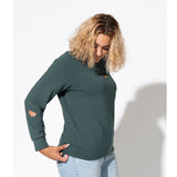 Botanic Cut Out Sweatshirt | Forest Green Bamboo Terry