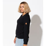 Botanic Cut Out Sweatshirt | Black Bamboo Terry