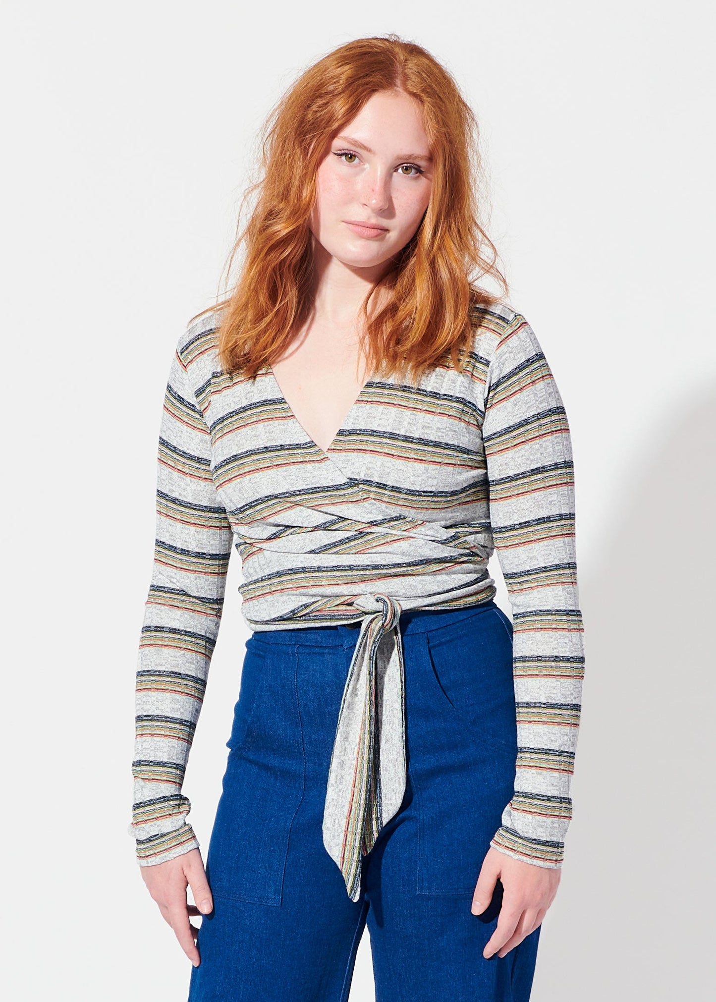 desert disco wrap top grey view 1