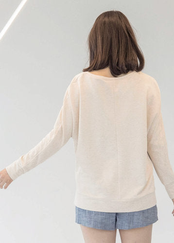 hole punch sweatshirt cream view 3