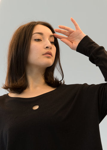 hole punch sweatshirt black view 1