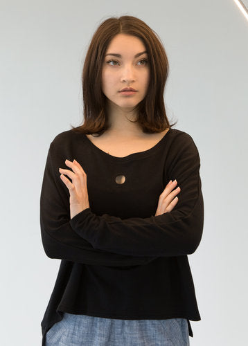 hole punch sweatshirt black view 2