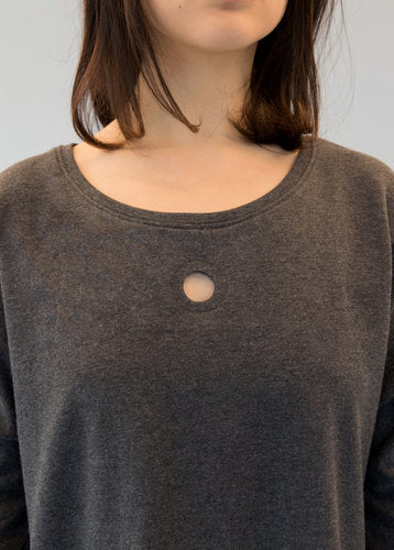 hole punch sweatshirt charcoal view 1