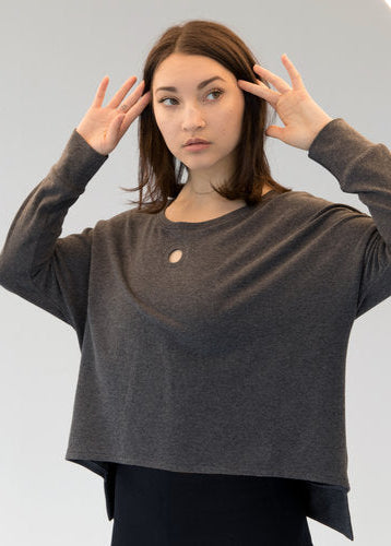 hole punch sweatshirt charcoal view 6