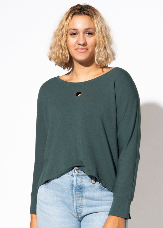 hole punch sweatshirt green view 1