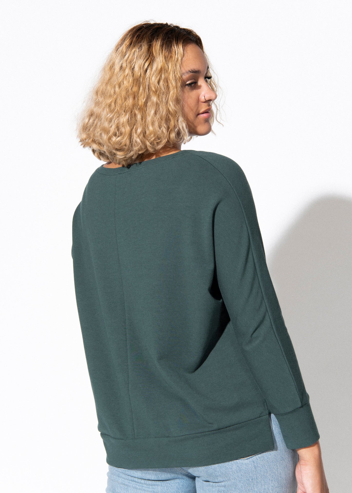 hole punch sweatshirt green view 2