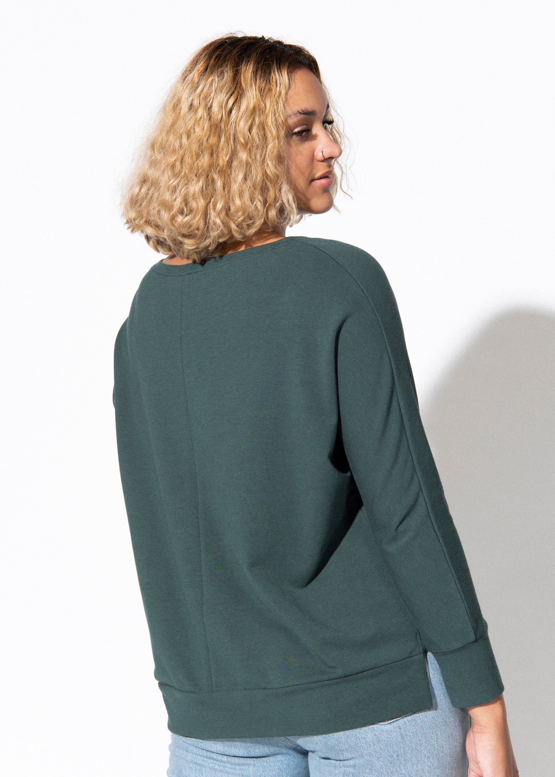 hole punch sweatshirt green view 2