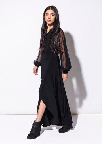 morticia wrap dress view 3