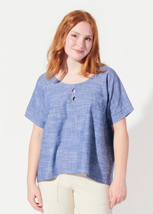 triangle cut out blouse view 1