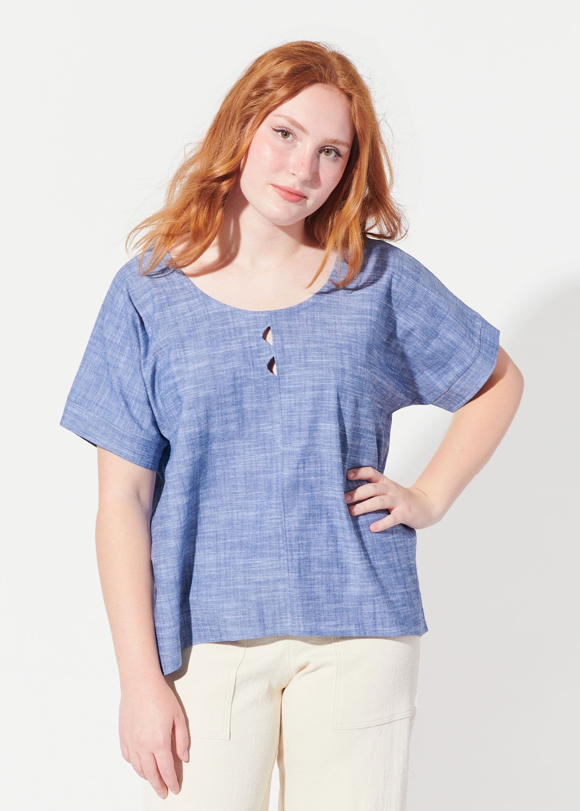 triangle cut out blouse view 2